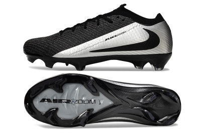Unisex Nike Air Zoom Mercurial Vapor 16 Elite FG Firm Ground Low-Tops Football Boots - Black/Silver