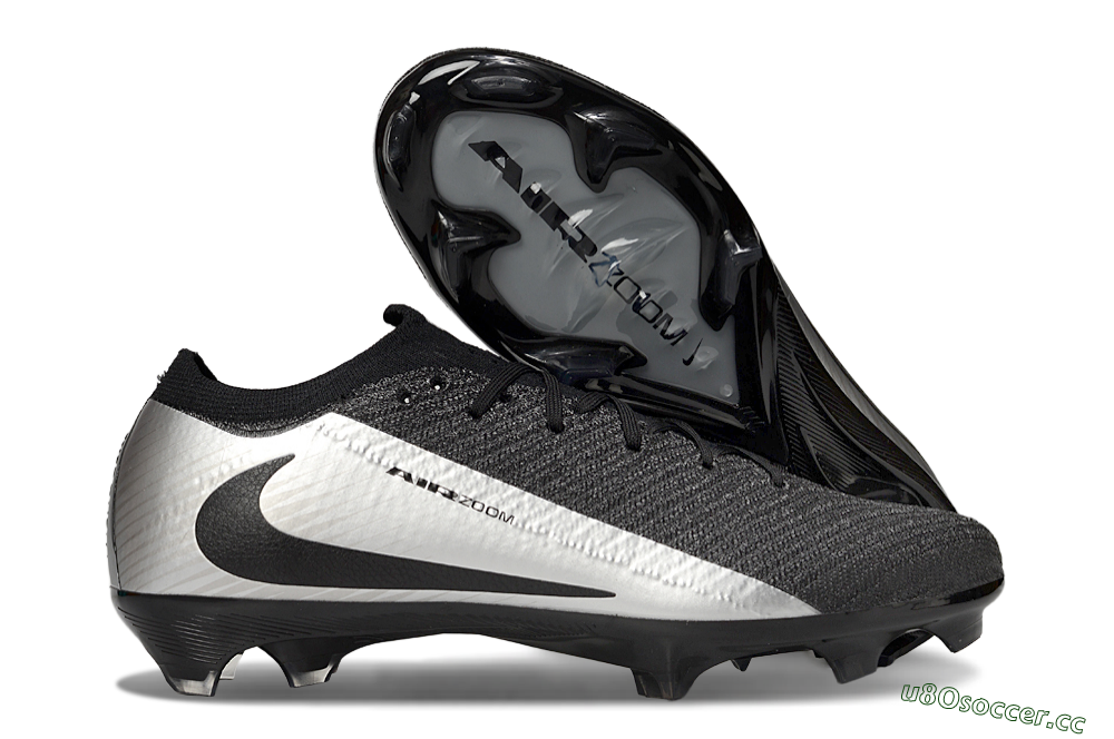 Unisex Nike Air Zoom Mercurial Vapor 16 Elite FG Firm Ground Low-Tops Football Boots - Black/Silver 2