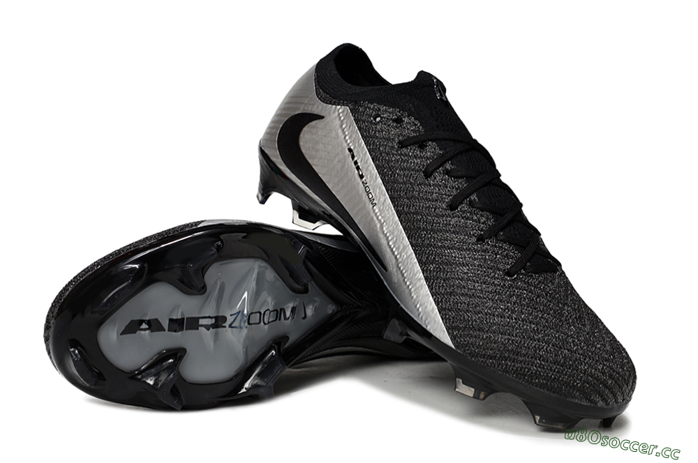 Unisex Nike Air Zoom Mercurial Vapor 16 Elite FG Firm Ground Low-Tops Football Boots - Black/Silver 3