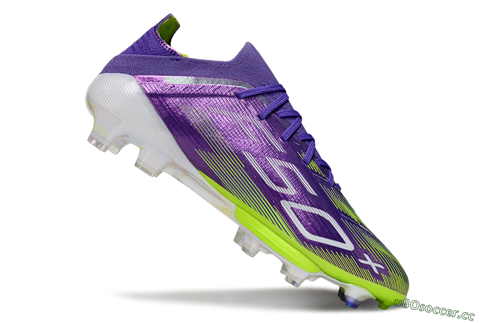 Men's Adidas F50+ Elite Lightstrike Pro FG Firm Ground Low-Tops Football Boots - Purple/Yellow/White 4