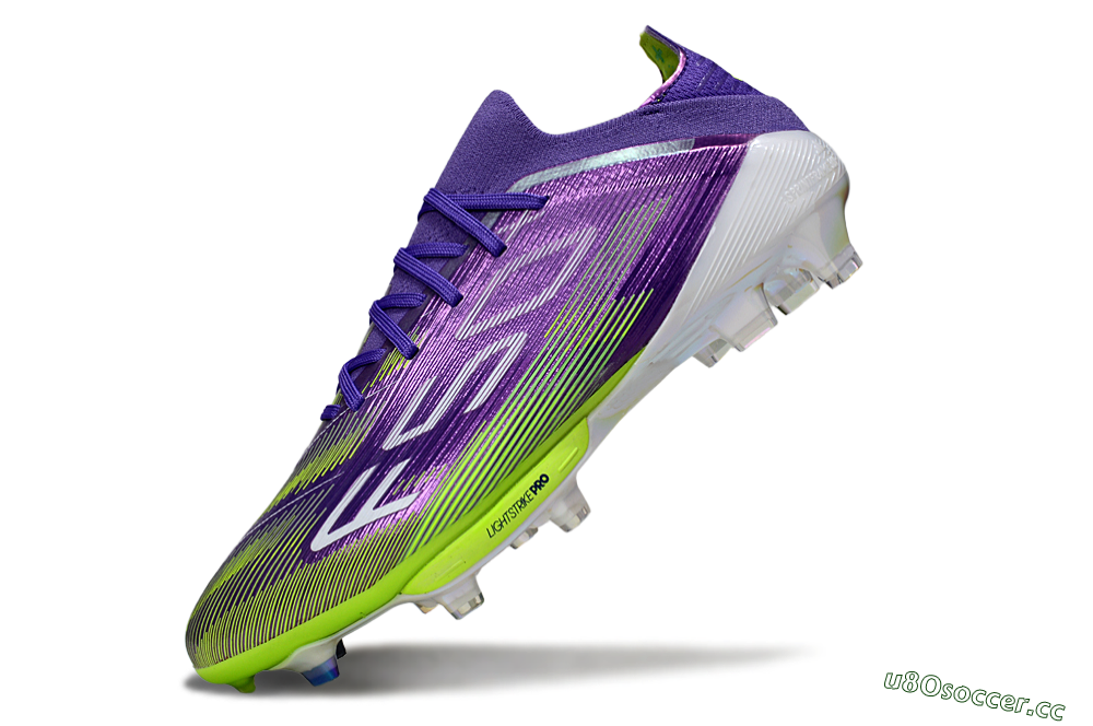 Men's Adidas F50+ Elite Lightstrike Pro FG Firm Ground Low-Tops Football Boots - Purple/Yellow/White 5