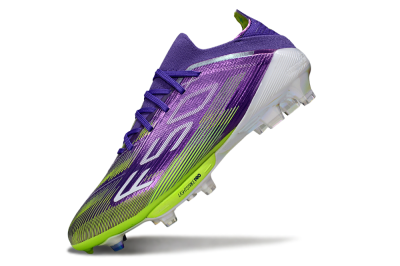 Men's Adidas F50+ Elite Lightstrike Pro FG Firm Ground Low-Tops Football Boots - Purple/Yellow/White