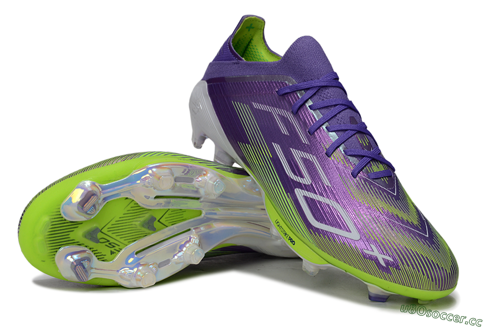 Men's Adidas F50+ Elite Lightstrike Pro FG Firm Ground Low-Tops Football Boots - Purple/Yellow/White 3