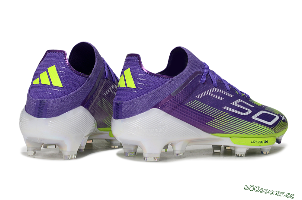 Men's Adidas F50+ Elite Lightstrike Pro FG Firm Ground Low-Tops Football Boots - Purple/Yellow/White 6