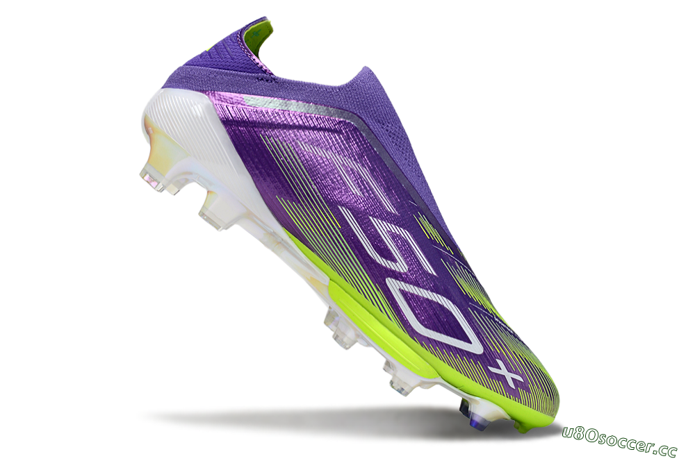 Men's Adidas F50+ Elite Laceless FG Firm Ground Low-Tops Football Boots - Purple/Yellow/White 4