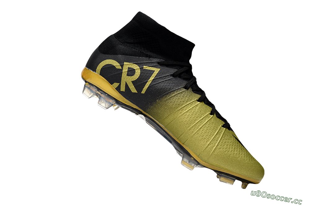 Men's Nike Mercurial Superfly 4 CR7 FG Firm Ground High-Tops Football Boots - Gold/Black 4
