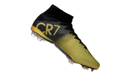 Men's Nike Mercurial Superfly 4 CR7 FG Firm Ground High-Tops Football Boots - Gold/Black