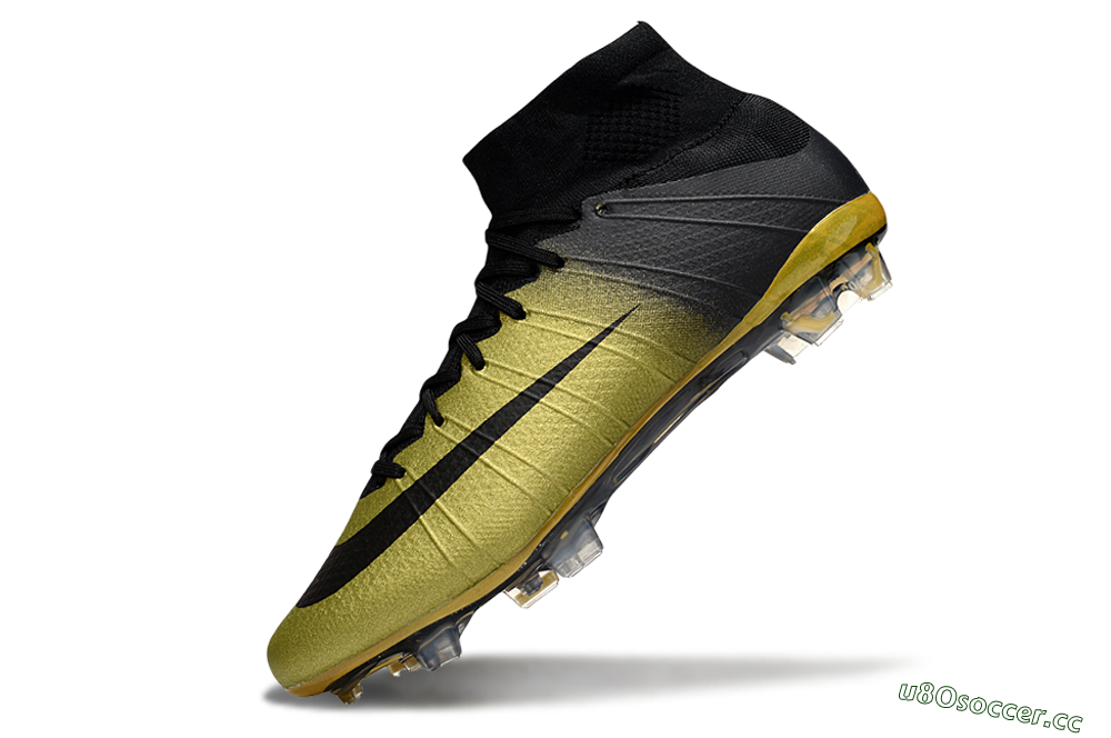 Men's Nike Mercurial Superfly 4 CR7 FG Firm Ground High-Tops Football Boots - Gold/Black 5