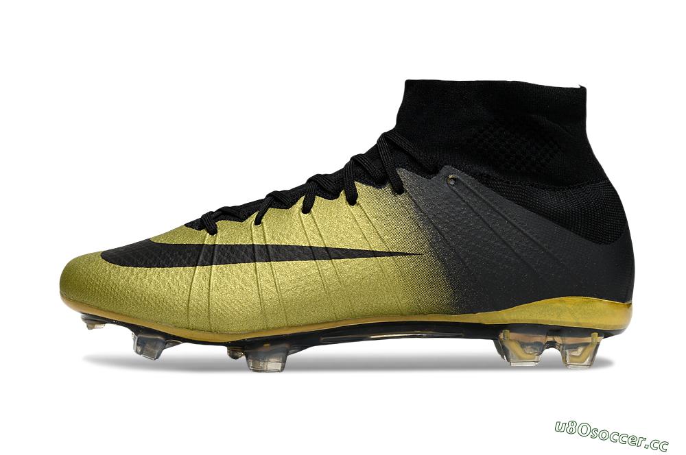 Men's Nike Mercurial Superfly 4 CR7 FG Firm Ground High-Tops Football Boots - Gold/Black 0