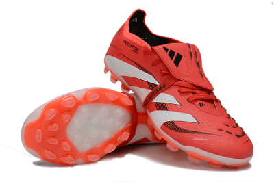 Unisex Adidas Predator Elite Foldover Tongue TF Artificial Turf Low-Tops Football Shoes - Red/White/Black