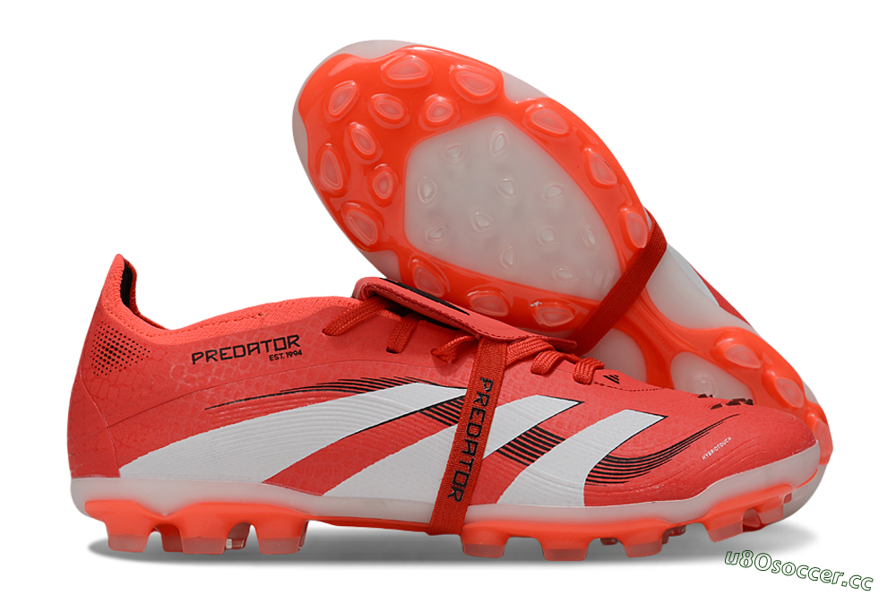 Unisex Adidas Predator Elite Foldover Tongue TF Artificial Turf Low-Tops Football Shoes - Red/White/Black 2