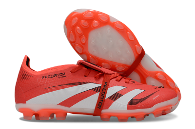 Unisex Adidas Predator Elite Foldover Tongue TF Artificial Turf Low-Tops Football Shoes - Red/White/Black
