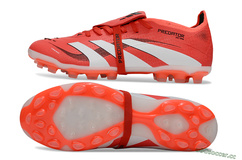 Unisex Adidas Predator Elite Foldover Tongue TF Artificial Turf Low-Tops Football Shoes - Red/White/Black 1