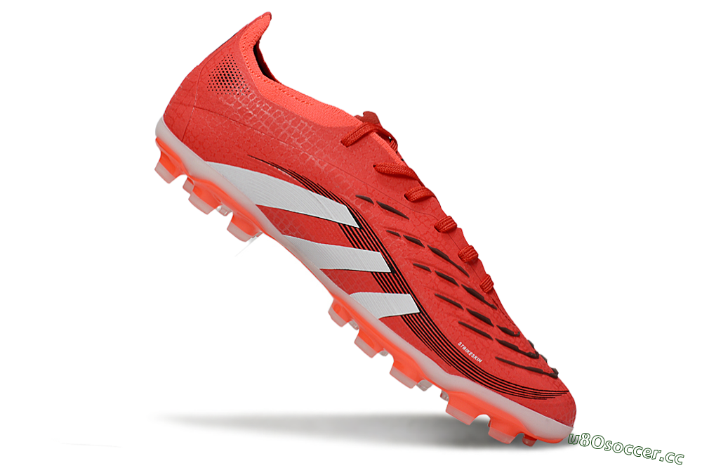 Unisex Adidas Predator 25 Elite TF Artificial Turf Low-Tops Football Shoes - Red/White/Black 4