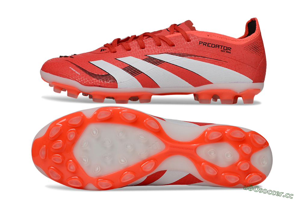 Unisex Adidas Predator 25 Elite TF Artificial Turf Low-Tops Football Shoes - Red/White/Black 1