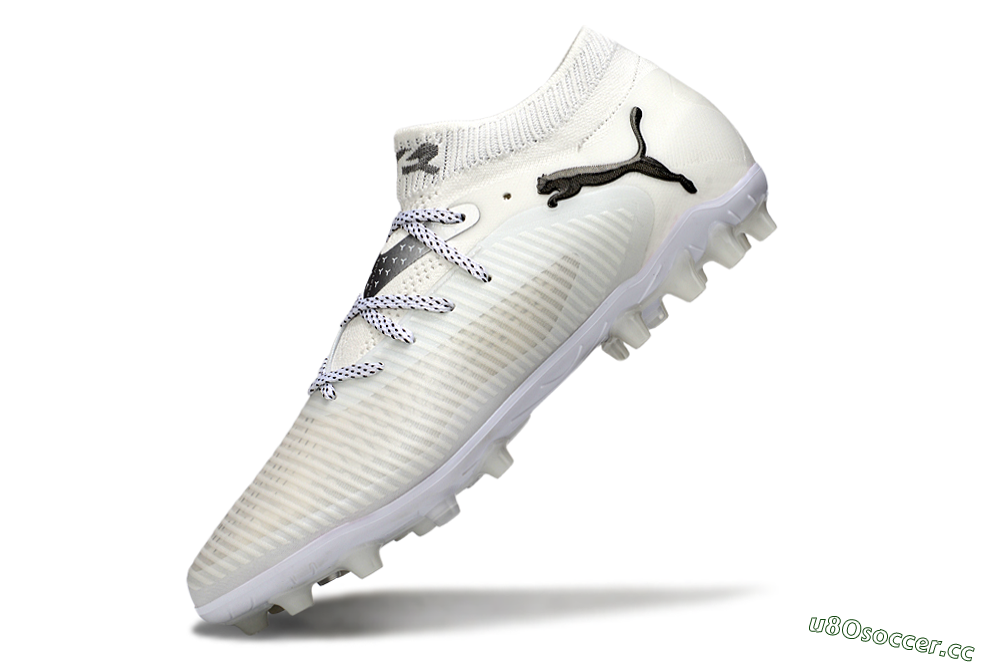 Men's Puma Future 8 Ultimate FG Firm Ground Low-Tops Football Boots - Beige/Silver/Black 5