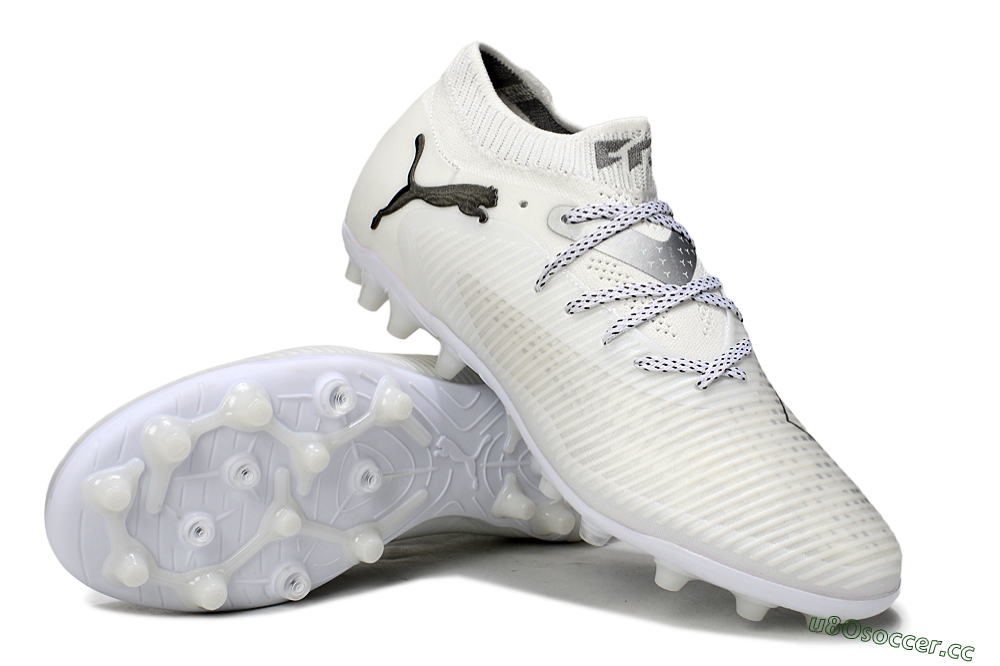 Men's Puma Future 8 Ultimate FG Firm Ground Low-Tops Football Boots - Beige/Silver/Black 3
