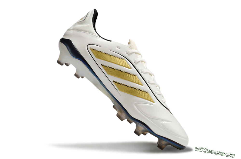 Men's Adidas Copa Pure 3 Elite FG Firm Ground Low-Tops Football Boots - White/Gold/Black 4