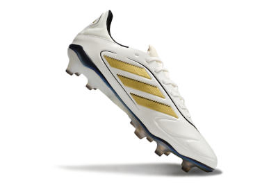 Men's Adidas Copa Pure 3 Elite FG Firm Ground Low-Tops Football Boots - White/Gold/Black