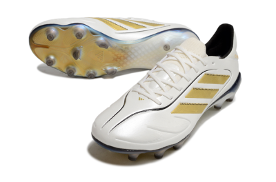 Men's Adidas Copa Pure 3 Elite FG Firm Ground Low-Tops Football Boots - White/Gold/Black