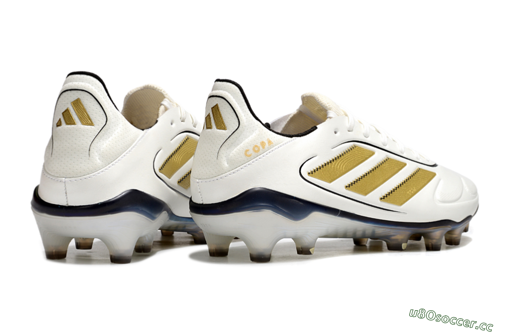 Men's Adidas Copa Pure 3 Elite FG Firm Ground Low-Tops Football Boots - White/Gold/Black 6