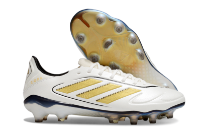 Men's Adidas Copa Pure 3 Elite FG Firm Ground Low-Tops Football Boots - White/Gold/Black
