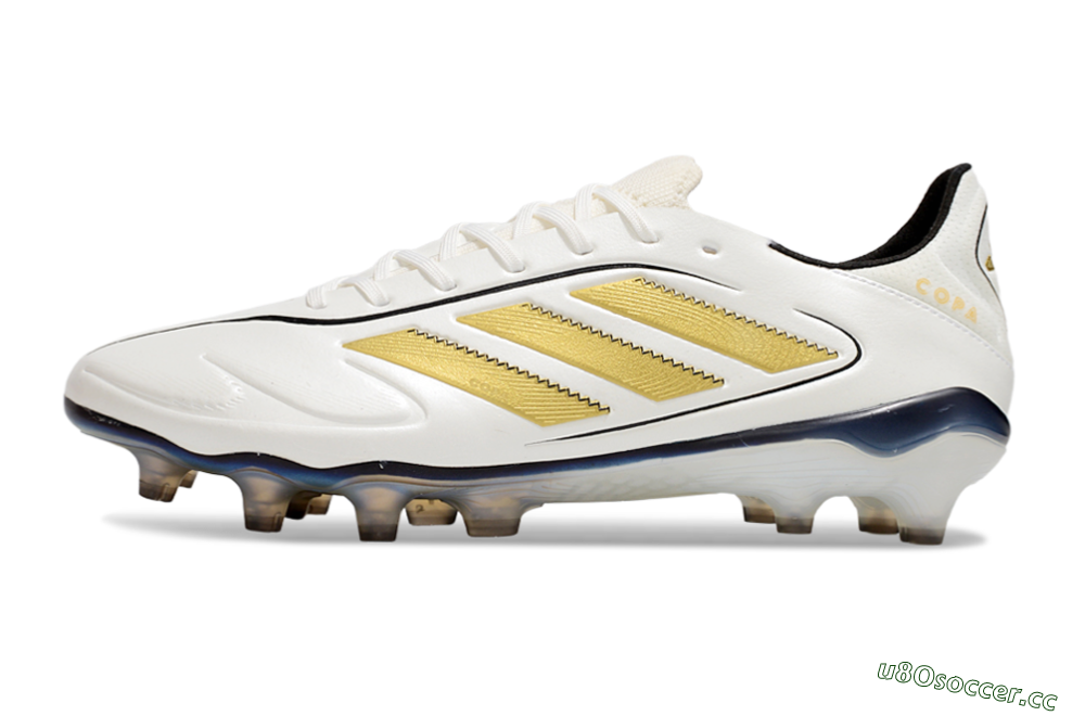 Men's Adidas Copa Pure 3 Elite FG Firm Ground Low-Tops Football Boots - White/Gold/Black 0