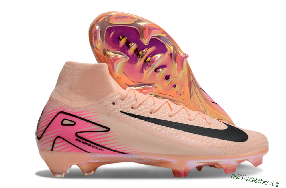 Men's Nike Air Zoom Mercurial Superfly 10 Elite FG Firm Ground High-Tops Football Boots - Pink/Black 2