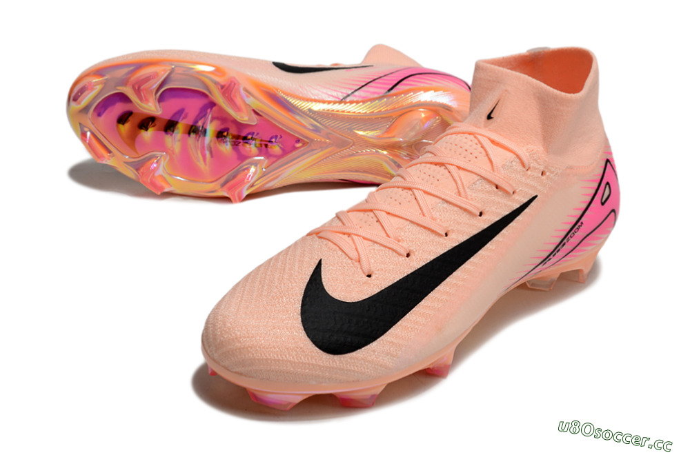 Men's Nike Air Zoom Mercurial Superfly 10 Elite FG Firm Ground High-Tops Football Boots - Pink/Black 3