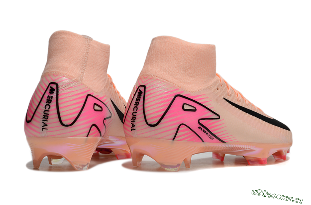 Men's Nike Air Zoom Mercurial Superfly 10 Elite FG Firm Ground High-Tops Football Boots - Pink/Black 6