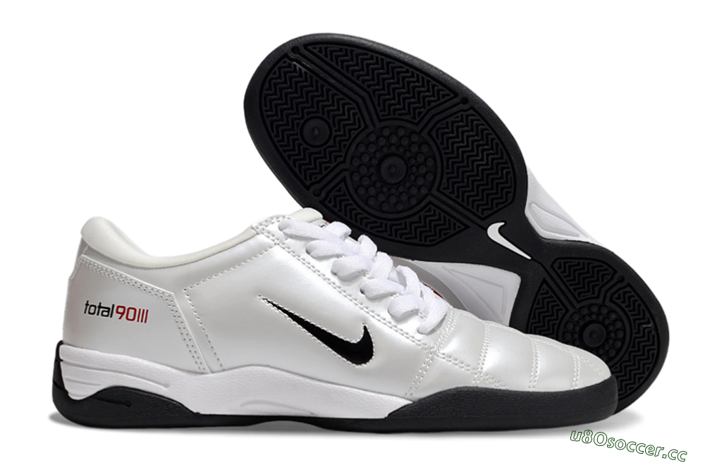 Men's Nike Total 90 II IC Indoor & Futsal Low-Tops Football Shoes - Beige/Black/White 2
