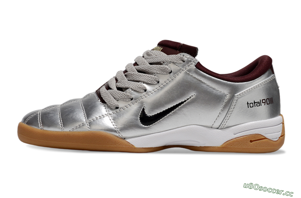 Men's Nike Total 90 II IC Indoor & Futsal Low-Tops Football Shoes - Silver/Black/White 0
