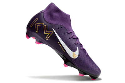 Men's Nike Air Zoom Mercurial Superfly 10 Academy FG Firm Ground High-Tops Football Boots - Purple/White/Gold