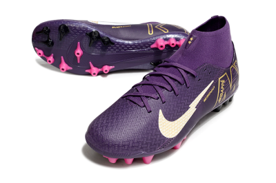 Men's Nike Air Zoom Mercurial Superfly 10 Academy AG Artificial Grass High-Tops Football Boots - Purple/White/Gold