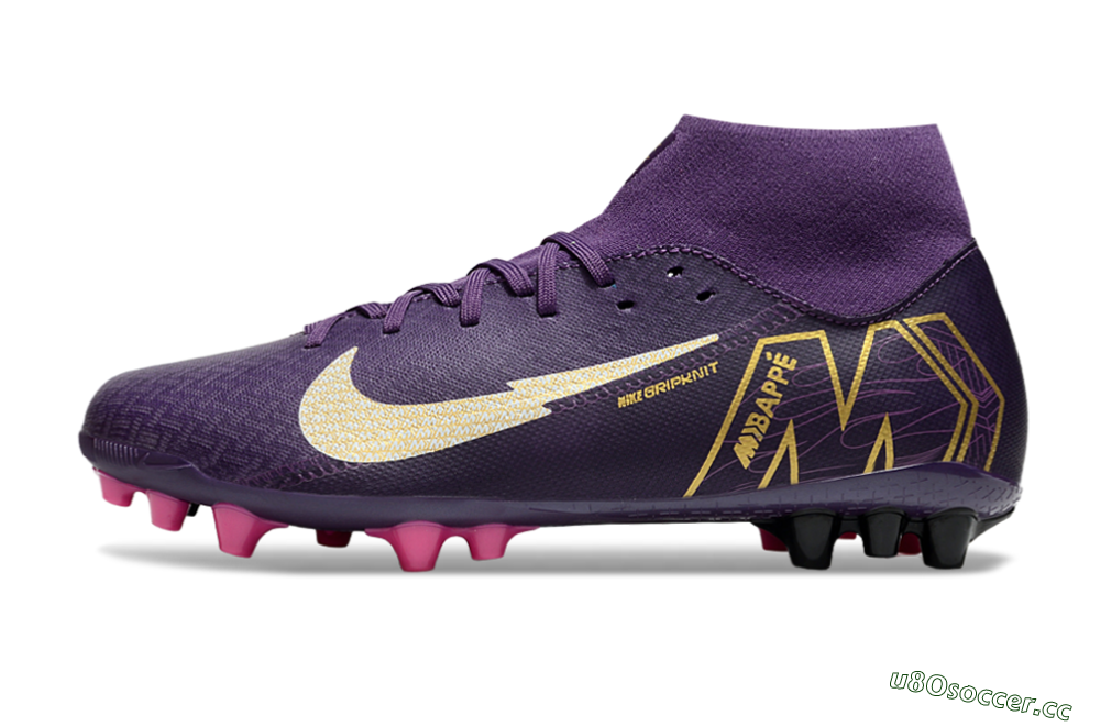 Men's Nike Air Zoom Mercurial Superfly 10 Academy AG Artificial Grass High-Tops Football Boots - Purple/White/Gold 0