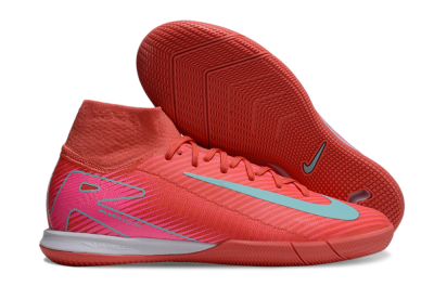 Men's Nike Air Zoom Mercurial Superfly 10 Elite IC Indoor & Futsal High-Tops Football Shoes - Red/Jade/Pink