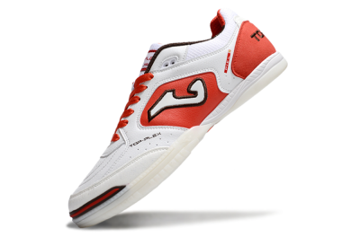 Men's Joma Top Flex IC Indoor & Futsal Low-Tops Football Shoes - White/Red/Black