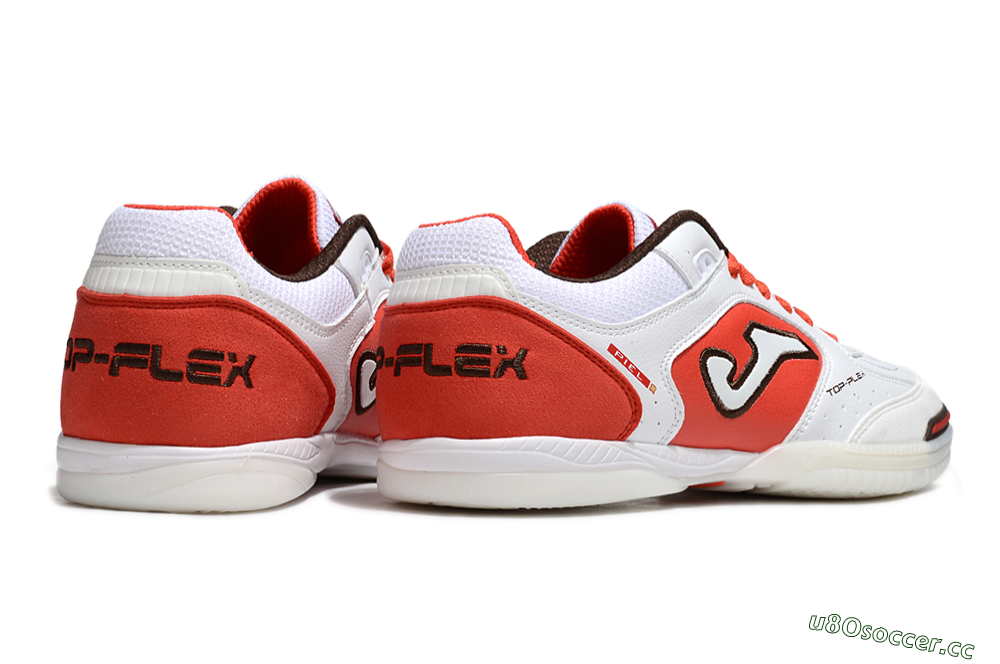 Men's Joma Top Flex IC Indoor & Futsal Low-Tops Football Shoes - White/Red/Black 6