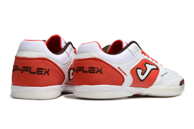 Men's Joma Top Flex IC Indoor & Futsal Low-Tops Football Shoes - White/Red/Black