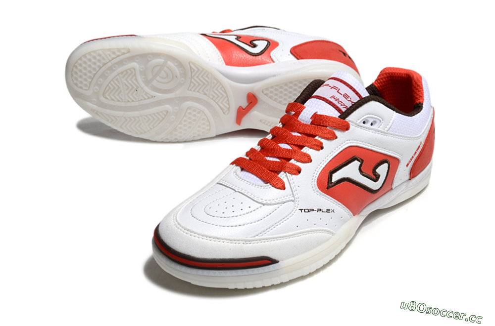 Men's Joma Top Flex IC Indoor & Futsal Low-Tops Football Shoes - White/Red/Black 3