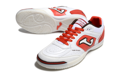 Men's Joma Top Flex IC Indoor & Futsal Low-Tops Football Shoes - White/Red/Black