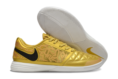 Men's Nike Lunar Gato 2 IC Indoor & Futsal Low-Tops Football Shoes - Gold/Black/White