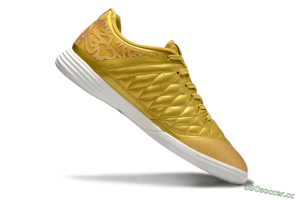 Men's Nike Lunar Gato 2 IC Indoor & Futsal Low-Tops Football Shoes - Gold/Black/White 4