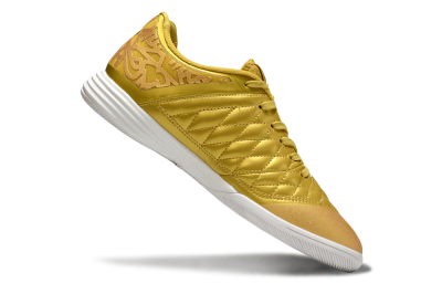 Men's Nike Lunar Gato 2 IC Indoor & Futsal Low-Tops Football Shoes - Gold/Black/White