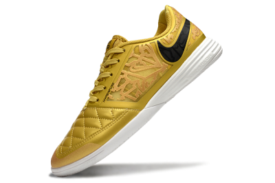 Men's Nike Lunar Gato 2 IC Indoor & Futsal Low-Tops Football Shoes - Gold/Black/White