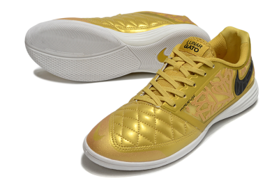 Men's Nike Lunar Gato 2 IC Indoor & Futsal Low-Tops Football Shoes - Gold/Black/White