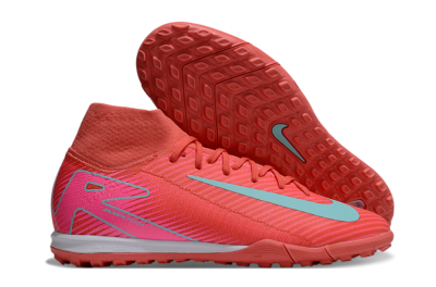 Unisex Nike Air Zoom Mercurial Superfly 10 Elite TF Artificial Turf High-Tops Football Shoes - Red/Jade/Pink