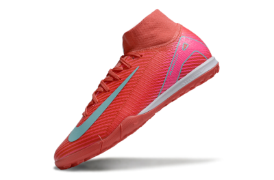 Unisex Nike Air Zoom Mercurial Superfly 10 Elite TF Artificial Turf High-Tops Football Shoes - Red/Jade/Pink