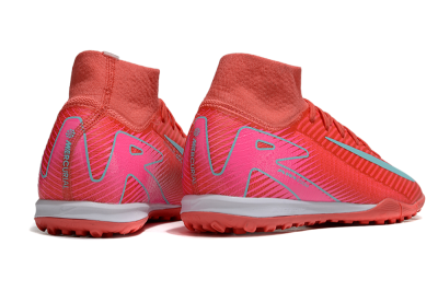 Unisex Nike Air Zoom Mercurial Superfly 10 Elite TF Artificial Turf High-Tops Football Shoes - Red/Jade/Pink