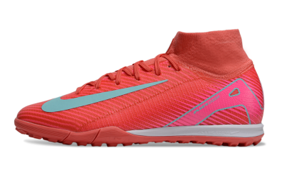 Unisex Nike Air Zoom Mercurial Superfly 10 Elite TF Artificial Turf High-Tops Football Shoes - Red/Jade/Pink